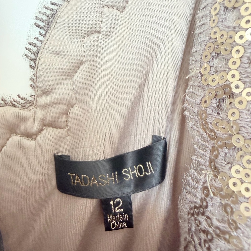 NWT Tadashi Shoji Sequin Lace Sheath Dress in Smoked Pearl
- Size 12 - Picture 15 of 16